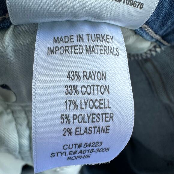 Agolde Sophie High Rise Raw Hem Crop Skinny Jean Dark Wash - Picture 8 of 10